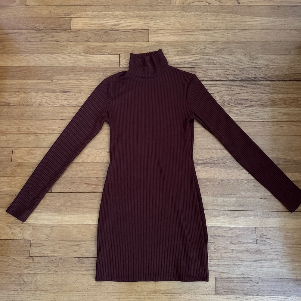 Urban Outfitters Maroon Long Sleeve Sweater Dress